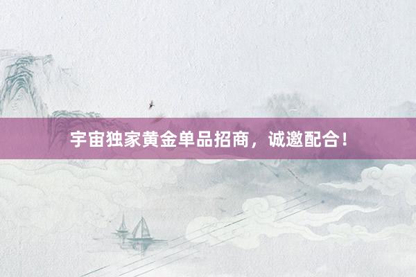 宇宙独家黄金单品招商，诚邀配合！