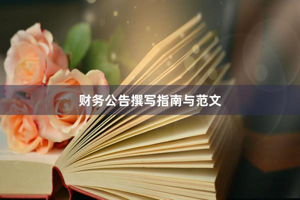 财务公告撰写指南与范文